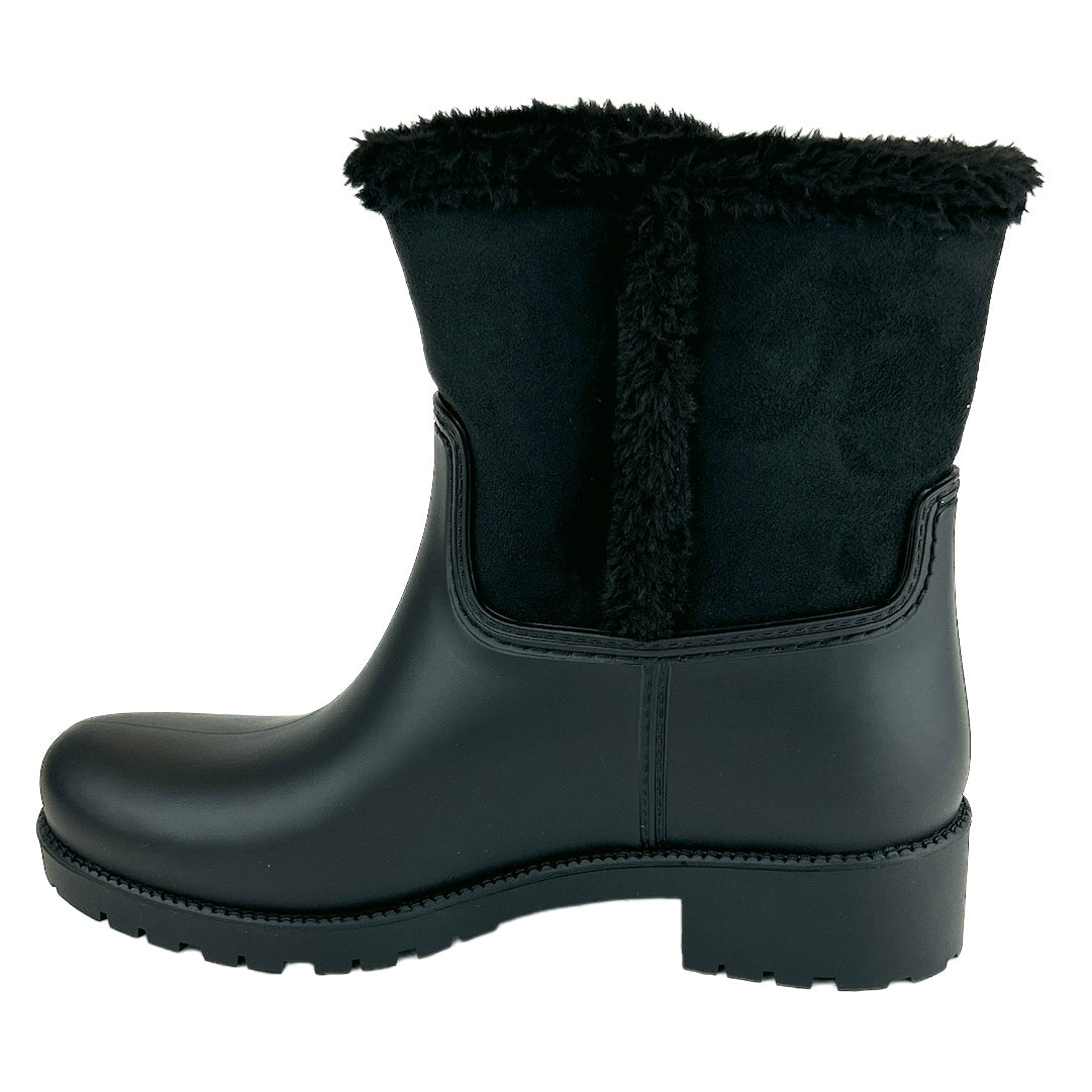 MINDY Black Matt Size 7 Rain Booties Women's Ankle Boots