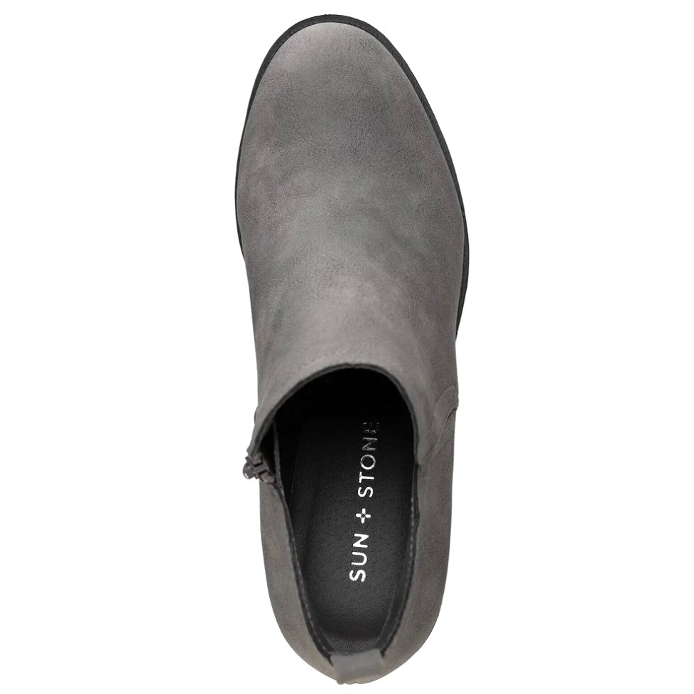 CADEE Gray Round Toe Zip Up Low Cup Booties Women's Ankle Boots