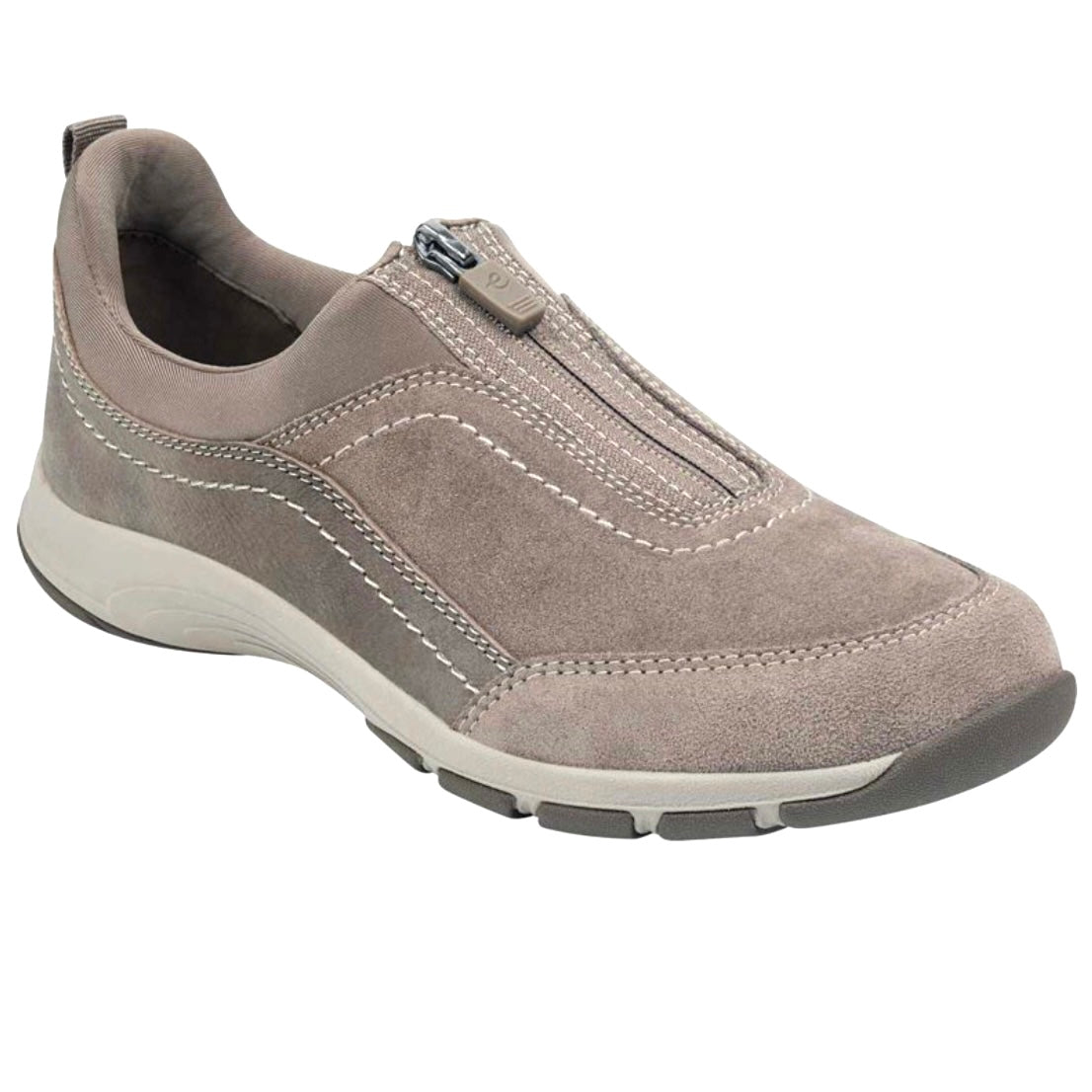 CAVE Taupe Comfort Zip Up Low Top Slip On Round Toe Women's Sneakers