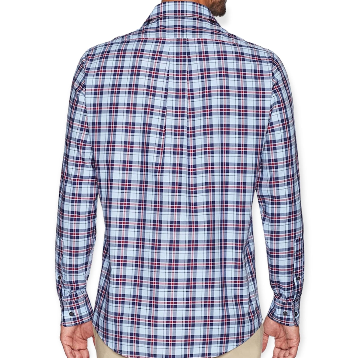 Classic Men's Plaid Print Long Sleeve Button-Down Shirt
