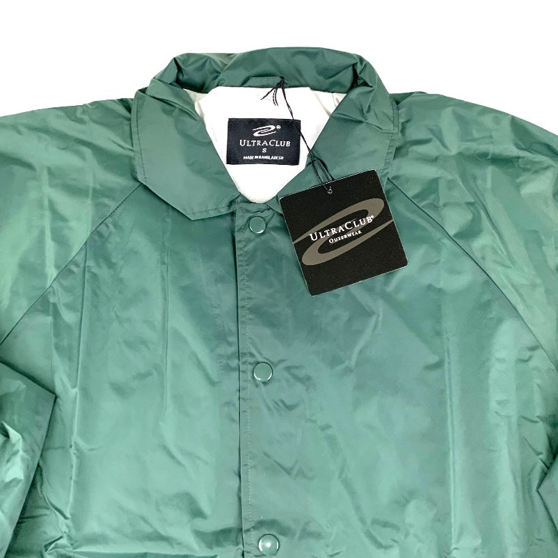 Green Outerwear Durable Wind Resistant Brushed Coaches Size S Men's Jacket