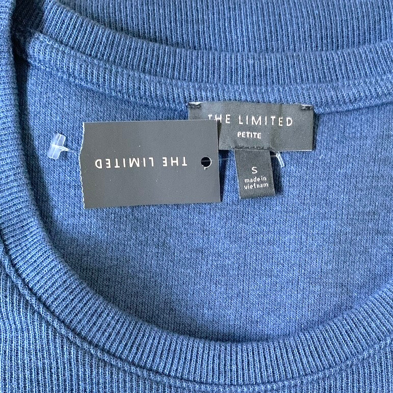 Blue Cold Shoulder Long Sleeve Size S Petite Women's Sweaters