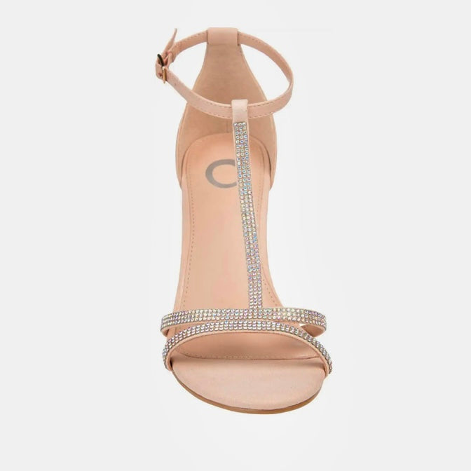 DENALI Nude Round Open Toe Block Heels Size 7 Women's Sandals