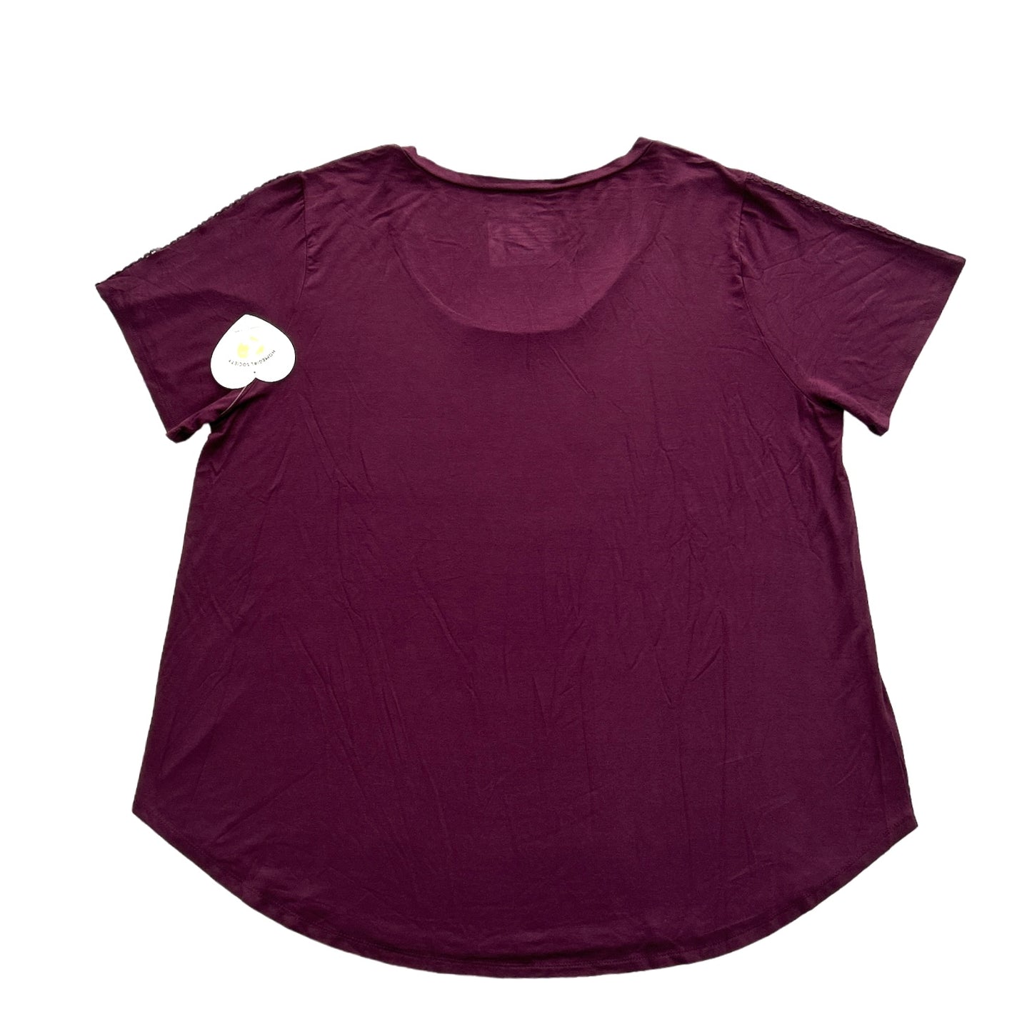 Purple Short Sleeve Scoop Neck Plus Size 3X Stretch Tops Women's T-Shirt