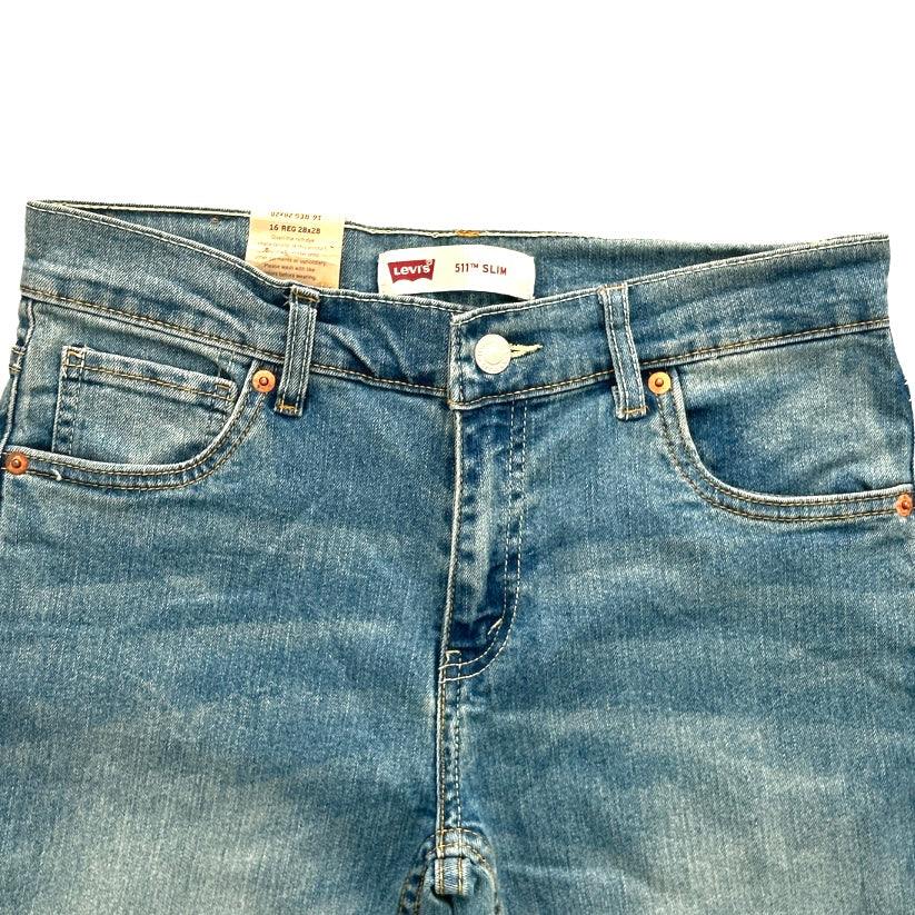 511 Slim Leg Stretch Blue Denim Size 28x28 Men's Jeans