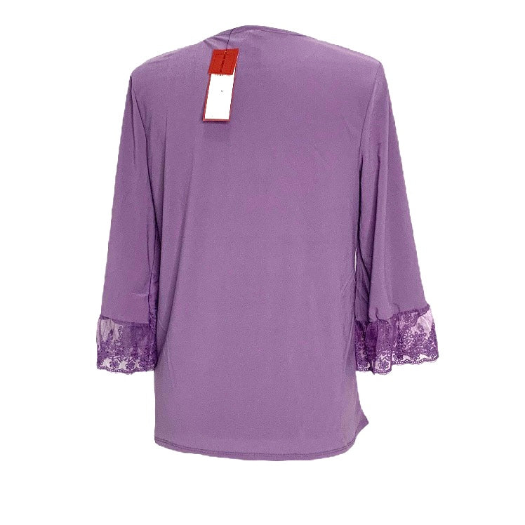 Love Scarlett Top Womens Blouse Long Sleeve Lace cuffs Size M. - Fannetti Boutique