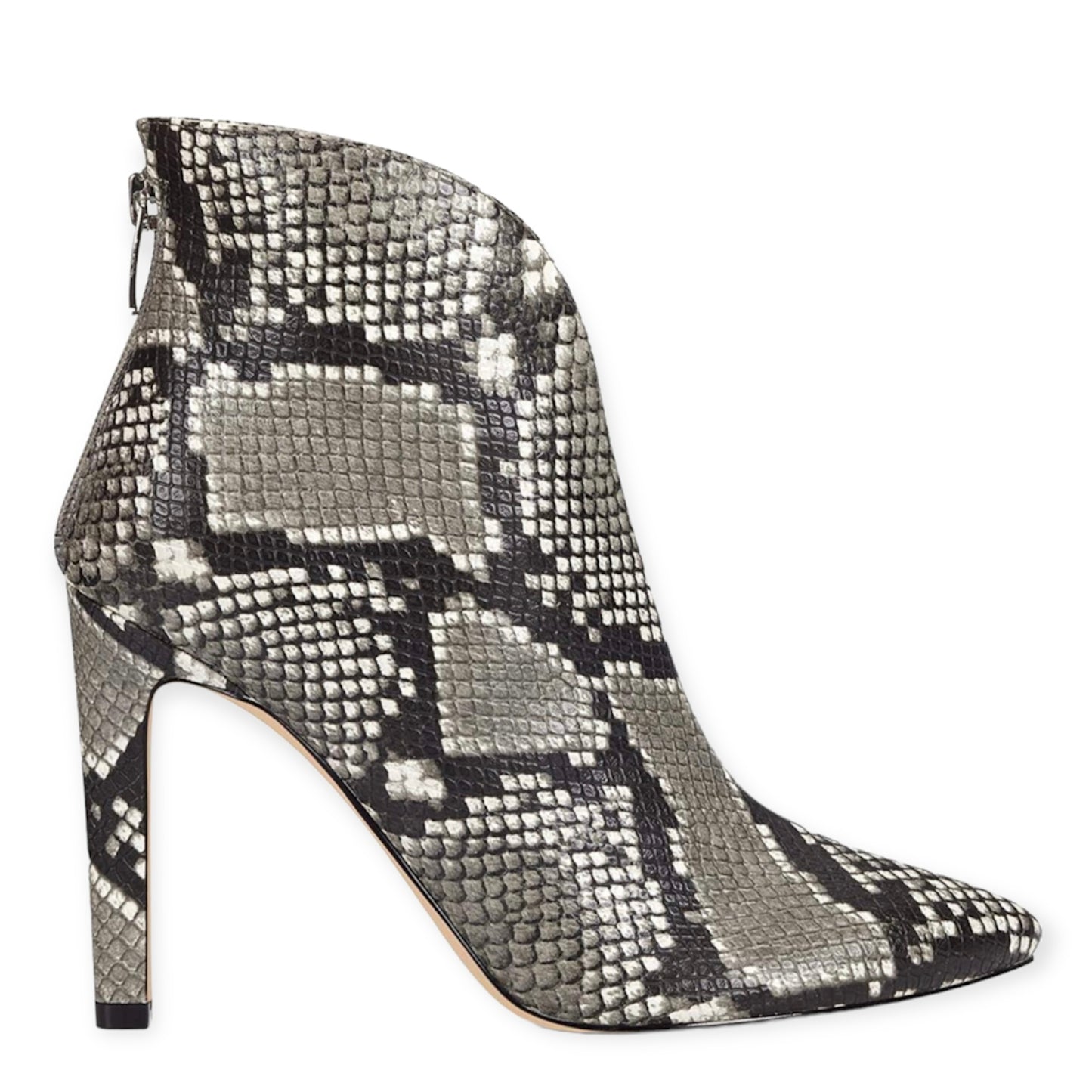DANIE3 Gray Pointed Toe Booties Heels Women's Ankle Boots