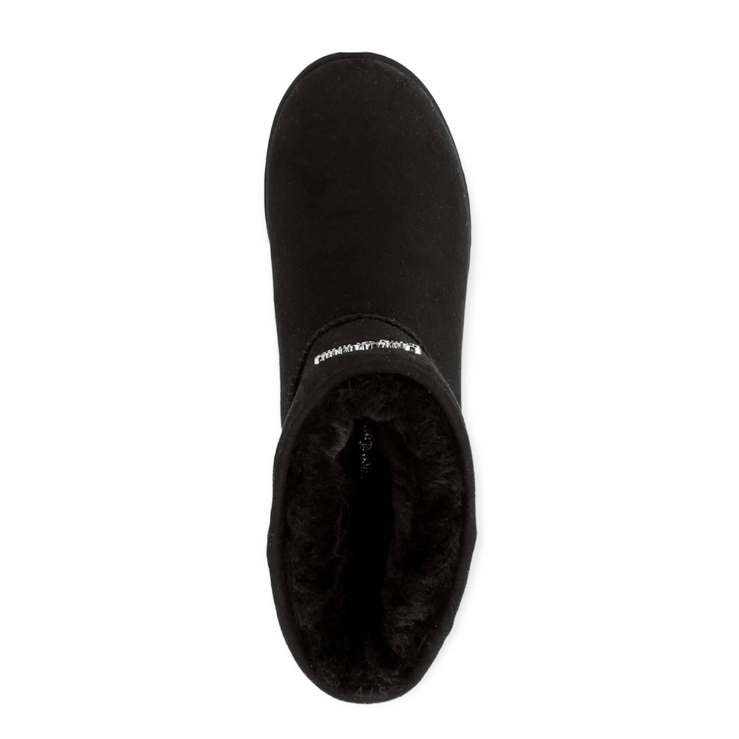 KAVE Black Suede/Faux-Fur Flats Round Toe Women's Winter Ankle Boots