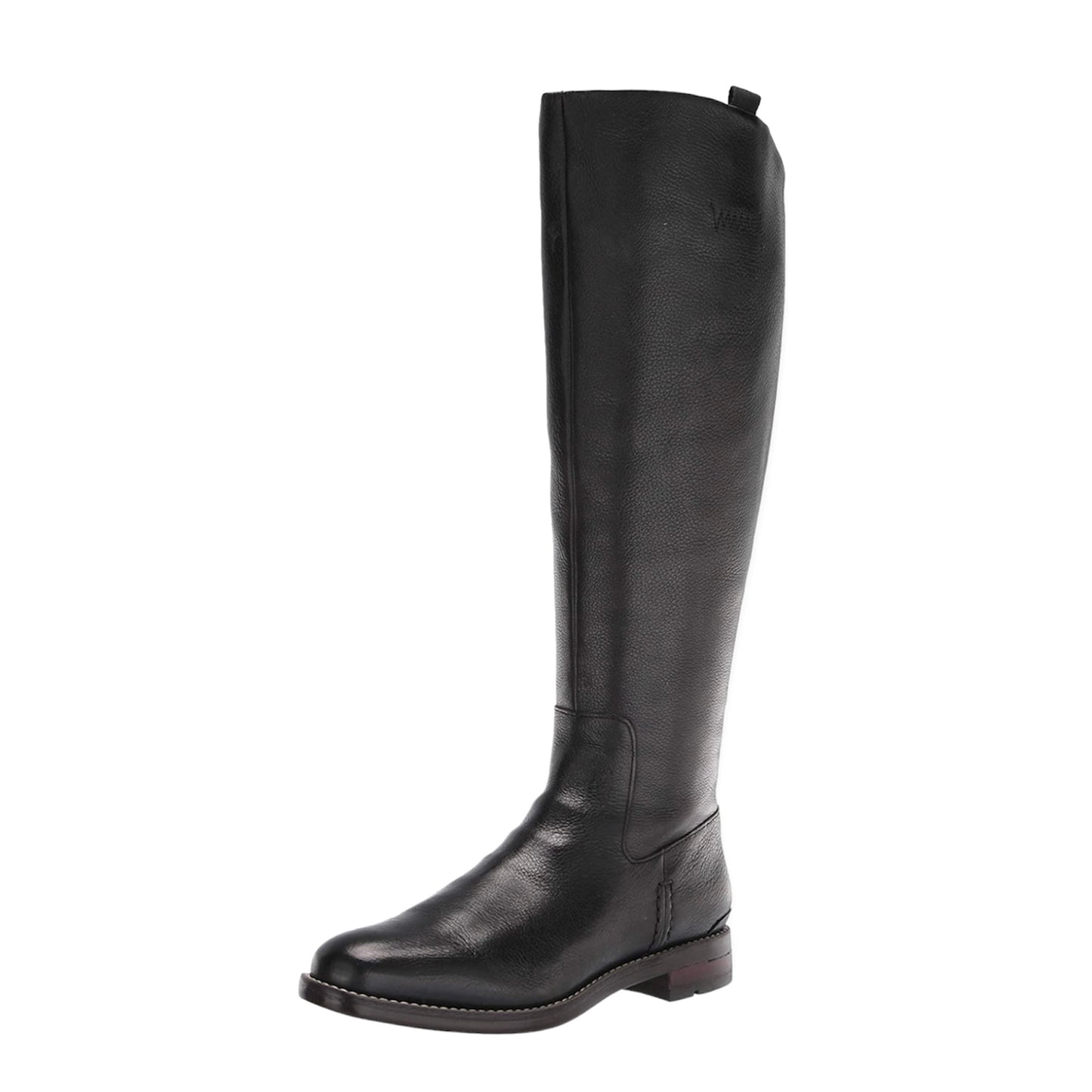 Meyer High Shaft Black Leather Back zipper Almond Toe Women's Boots