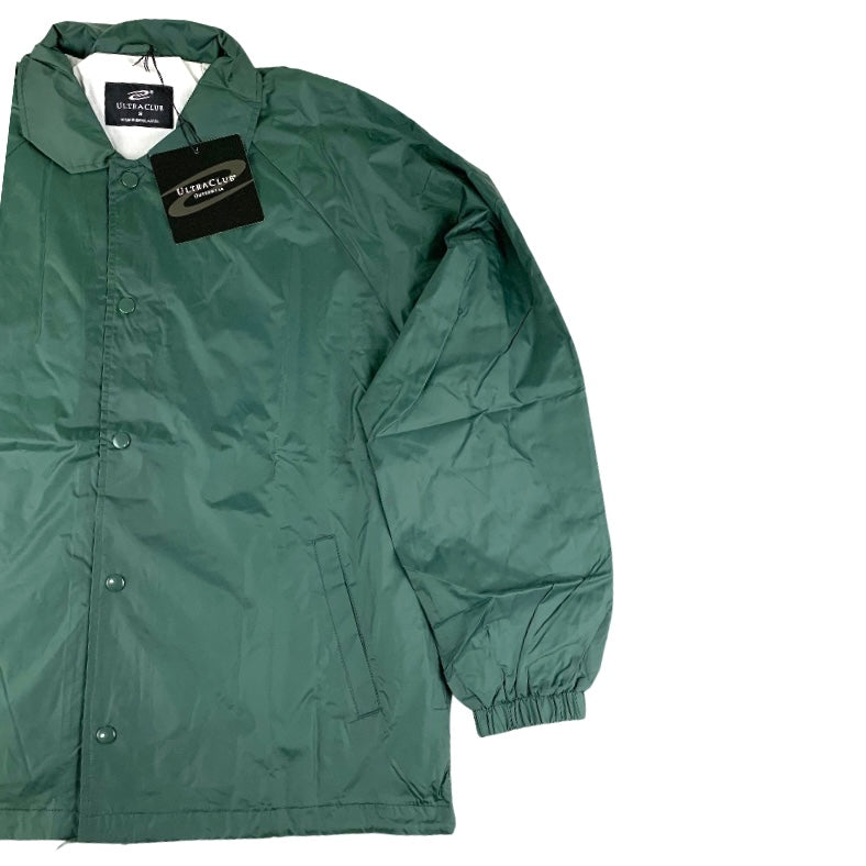 Green Outerwear Durable Wind Resistant Brushed Coaches Size S Men's Jacket
