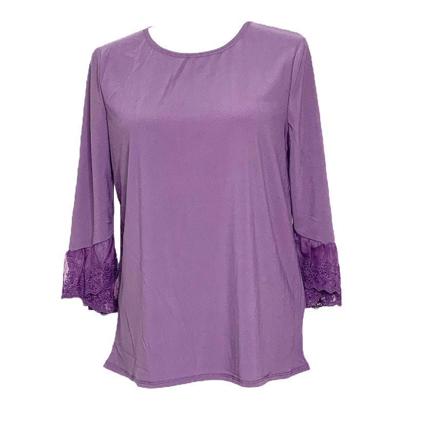 Love Scarlett Top Womens Blouse Long Sleeve Lace cuffs Size M. - Fannetti Boutique