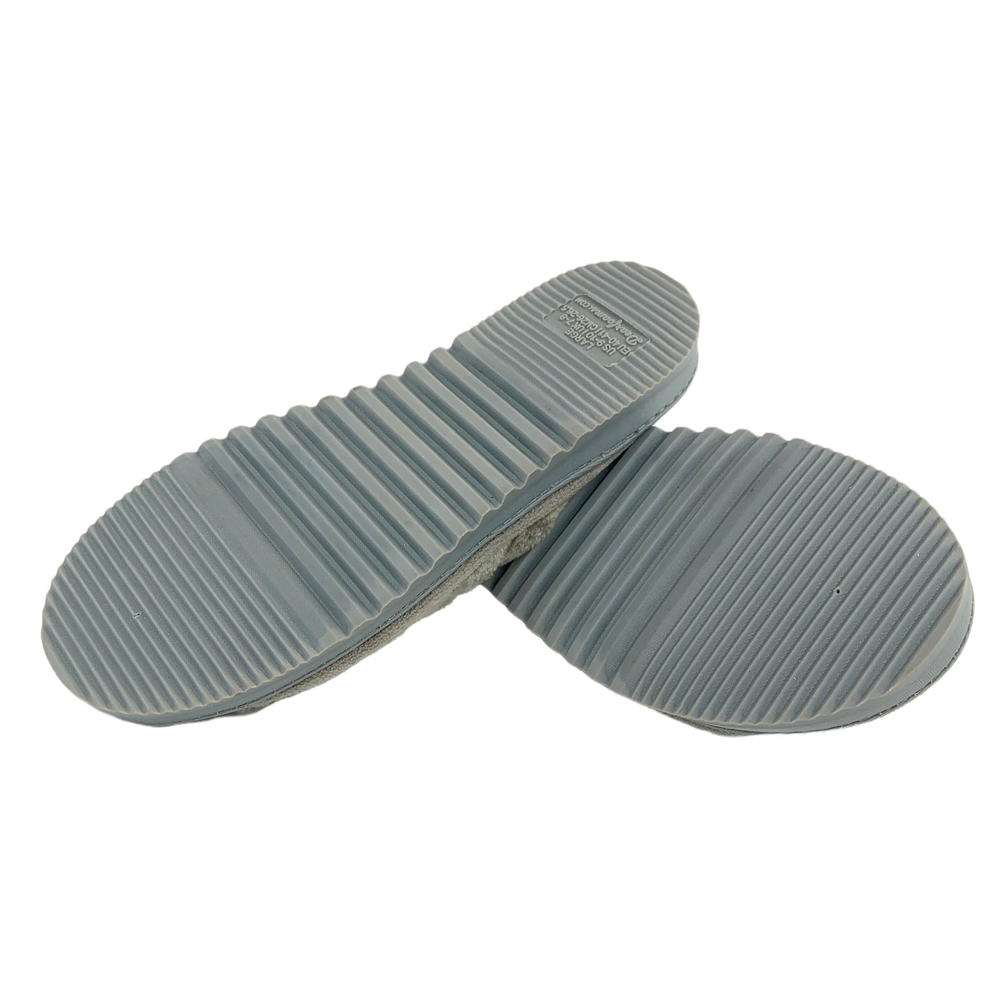 Gray Fuzzy Furry Memory Foam Slip On Open Toe Women's Slippers