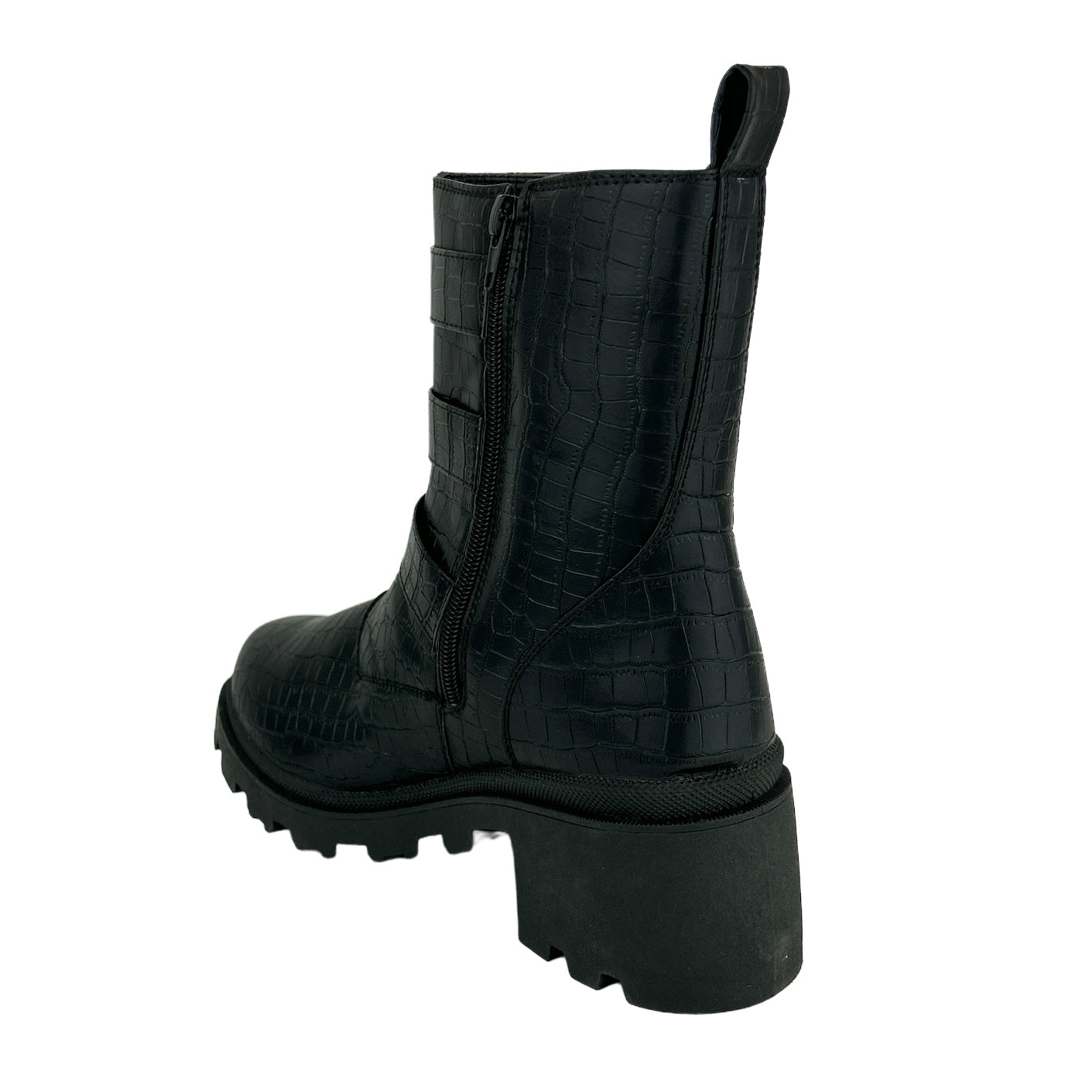 FILO Women's Lug Sole Croc Embossed Combats Boots