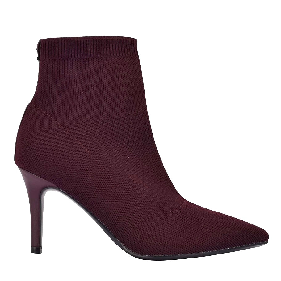 GABBY-R Wine Red Stiletto Heel Pointed Toe Booties Women's Ankle Boots
