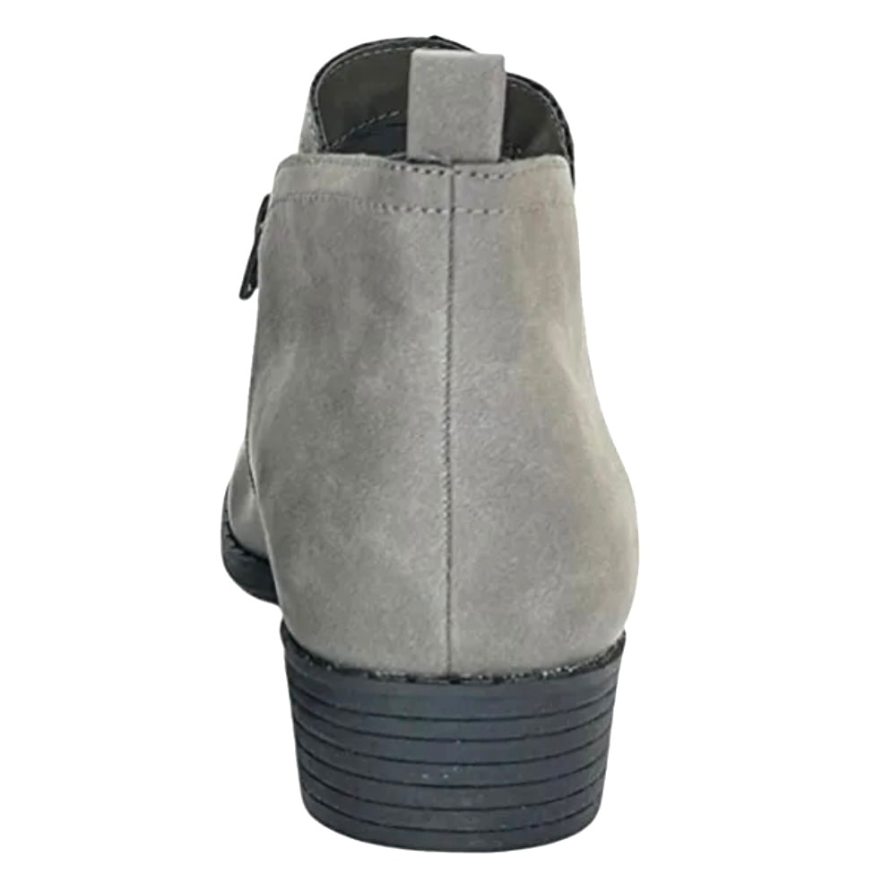 CADEE Gray Round Toe Zip Up Low Cup Booties Women's Ankle Boots