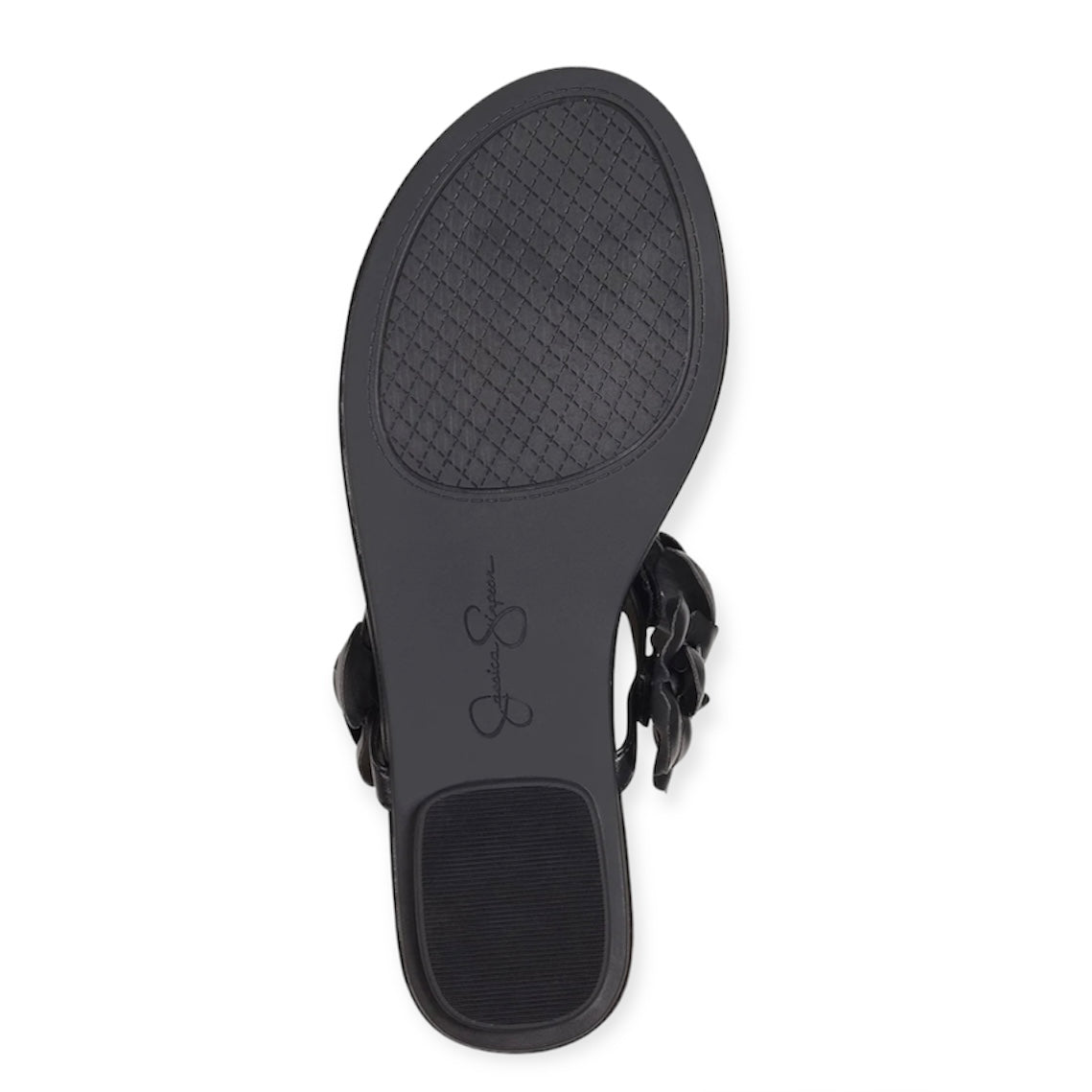 GINIMA Black Comfort Flats Thong Straps Slip On Women's Flats Sandals