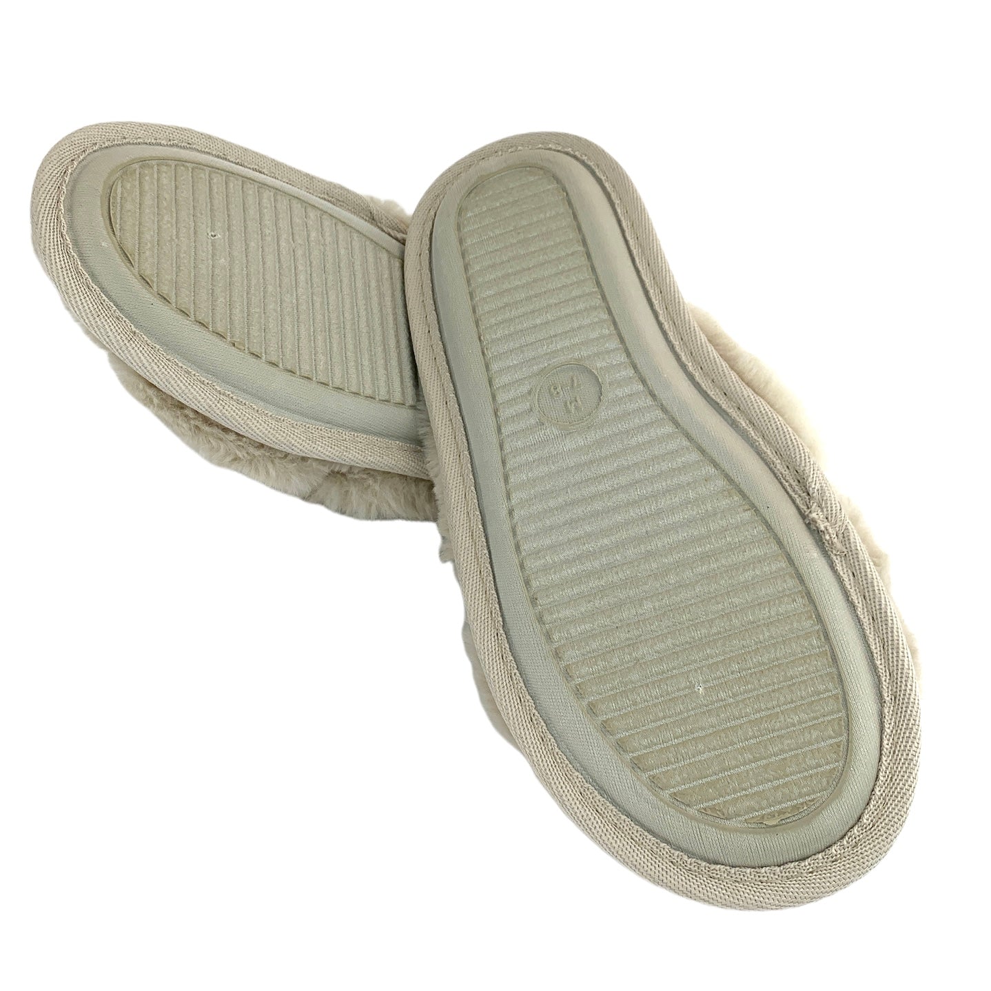 Women's Fuzzy Furry CrissCross Slip On Flats Slippers