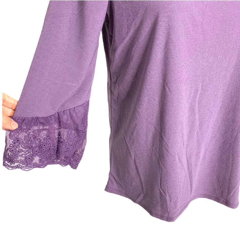 Love Scarlett Top Womens Blouse Long Sleeve Lace cuffs Size M. - Fannetti Boutique