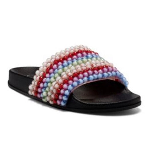 SAYCIE Clear/Rainbow Size 7 Slip On Flats Flip Flop Women's Sandals