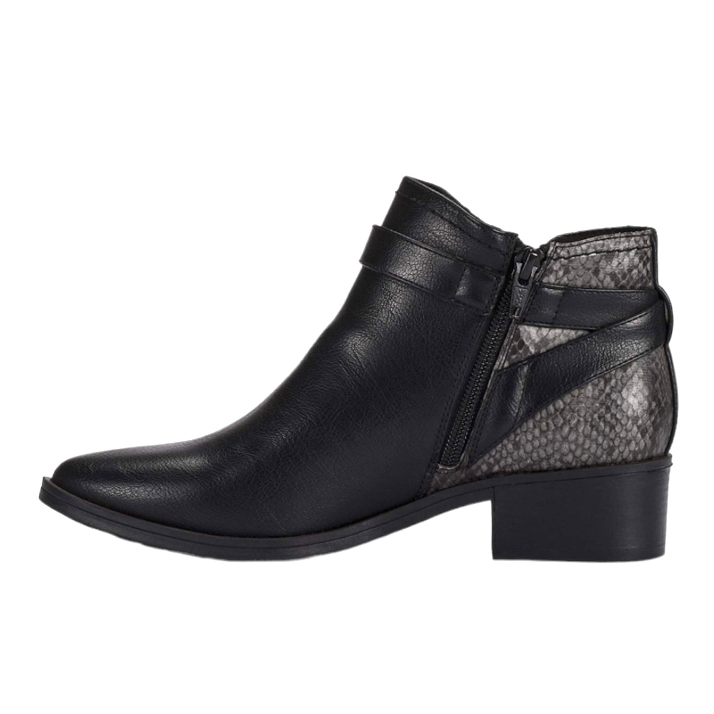 MACI Black Booties Side Zip Up Almond Toe Size 5.5 Women's Ankle Boots