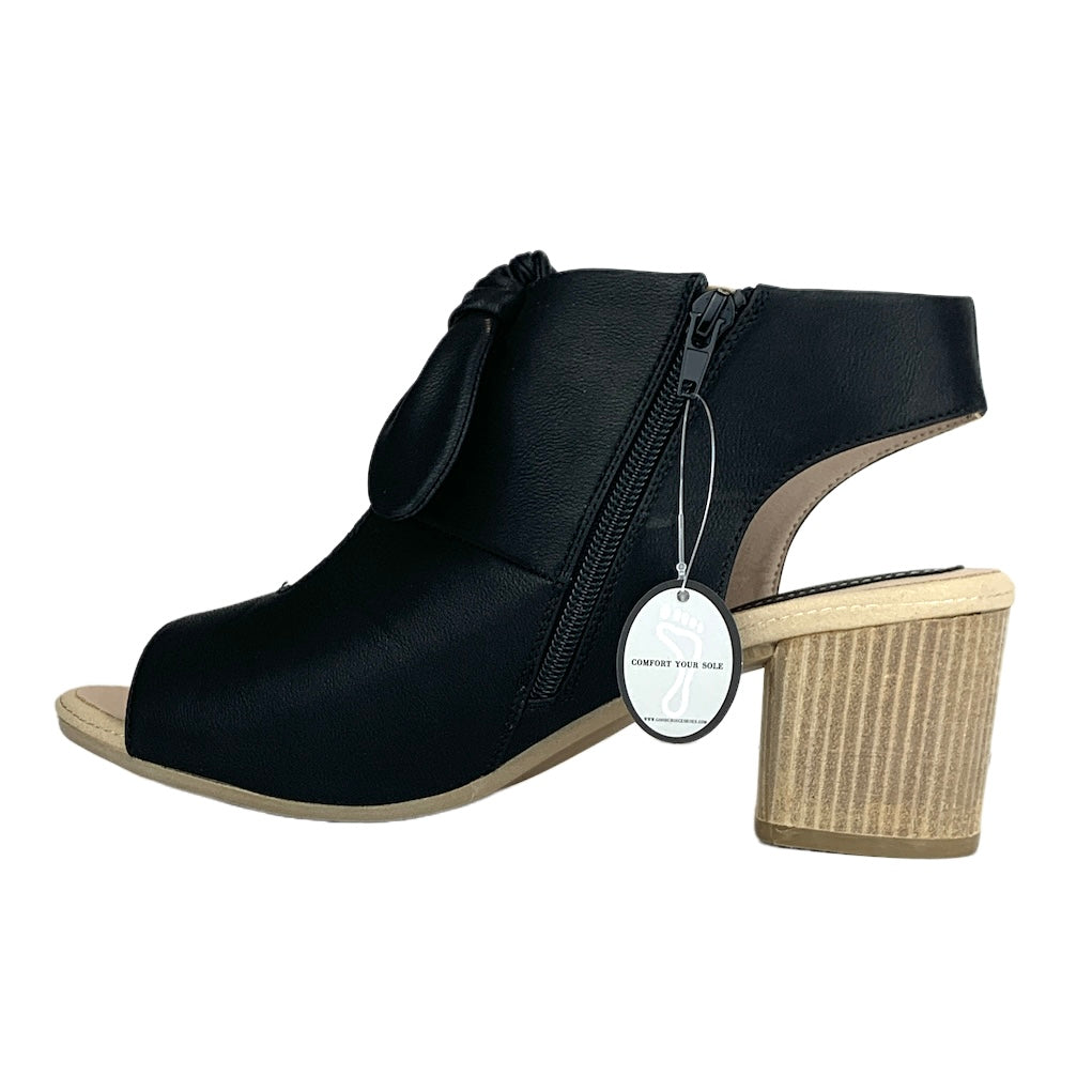 KIMORA Comfort Black Block Heel Size 10M Open Toe Women's Sandals