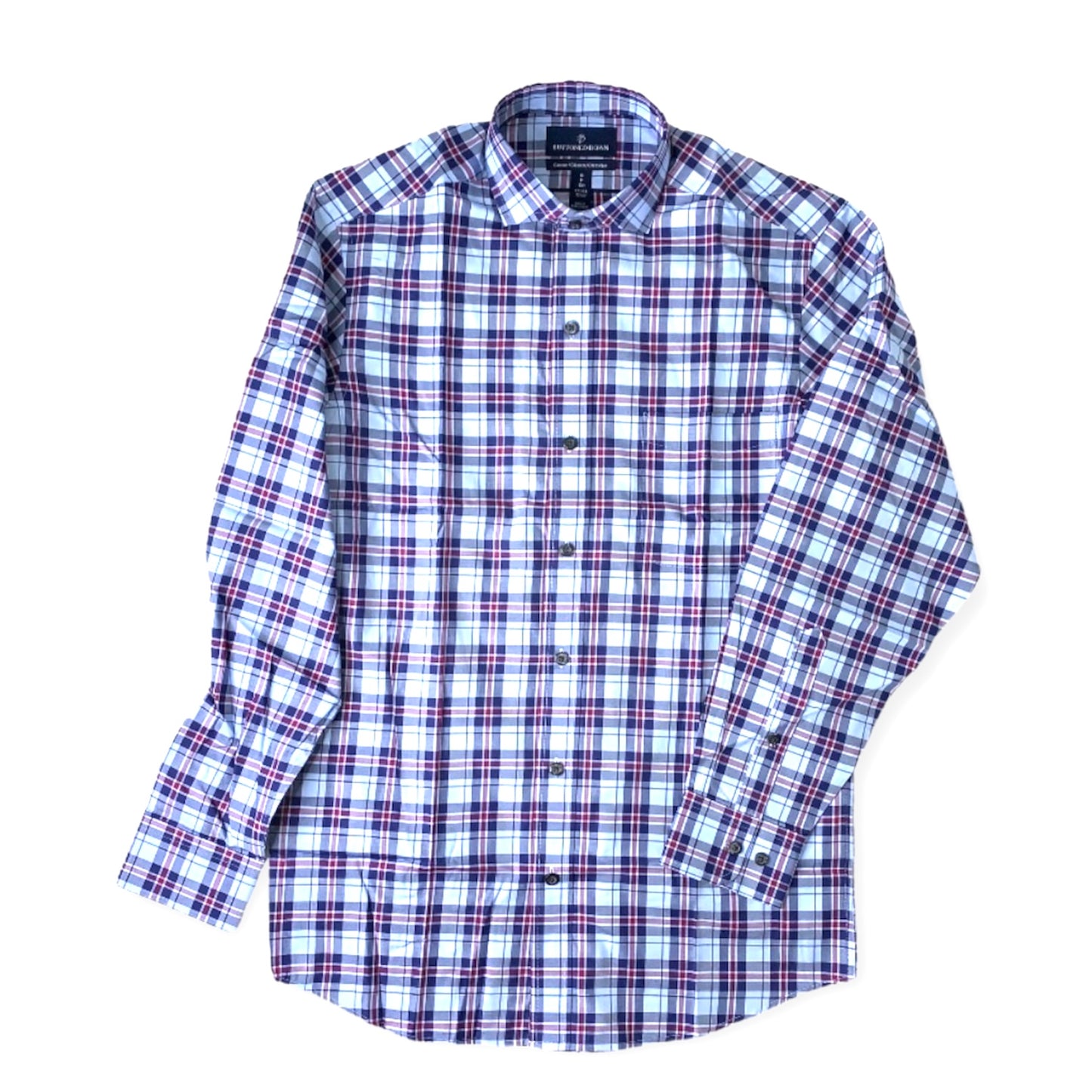 Classic Men's Plaid Print Long Sleeve Button-Down Shirt