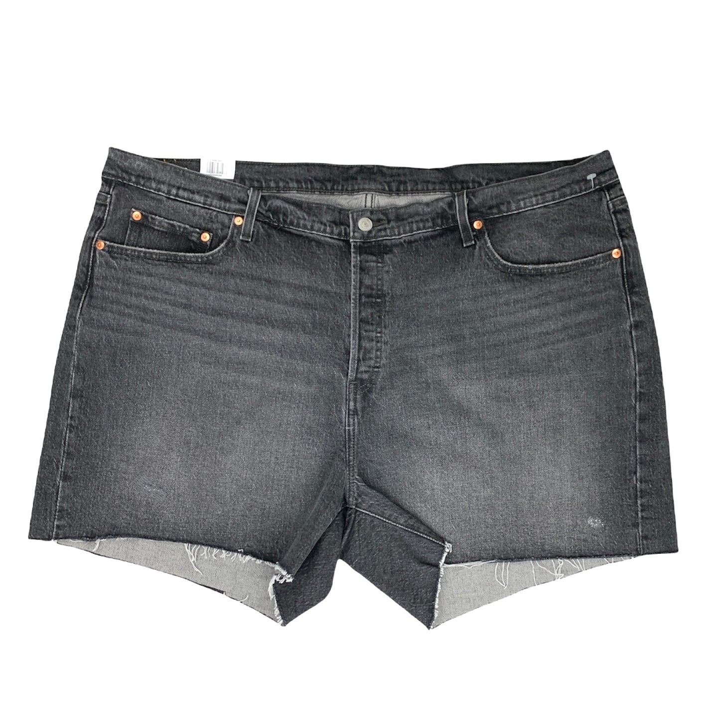 Black Denim Stretch Destroyed Plus Size 24 Women's Short