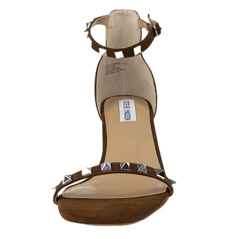 Brown Ankle Strap Suede Block Heel Size 10M Women's Sandals