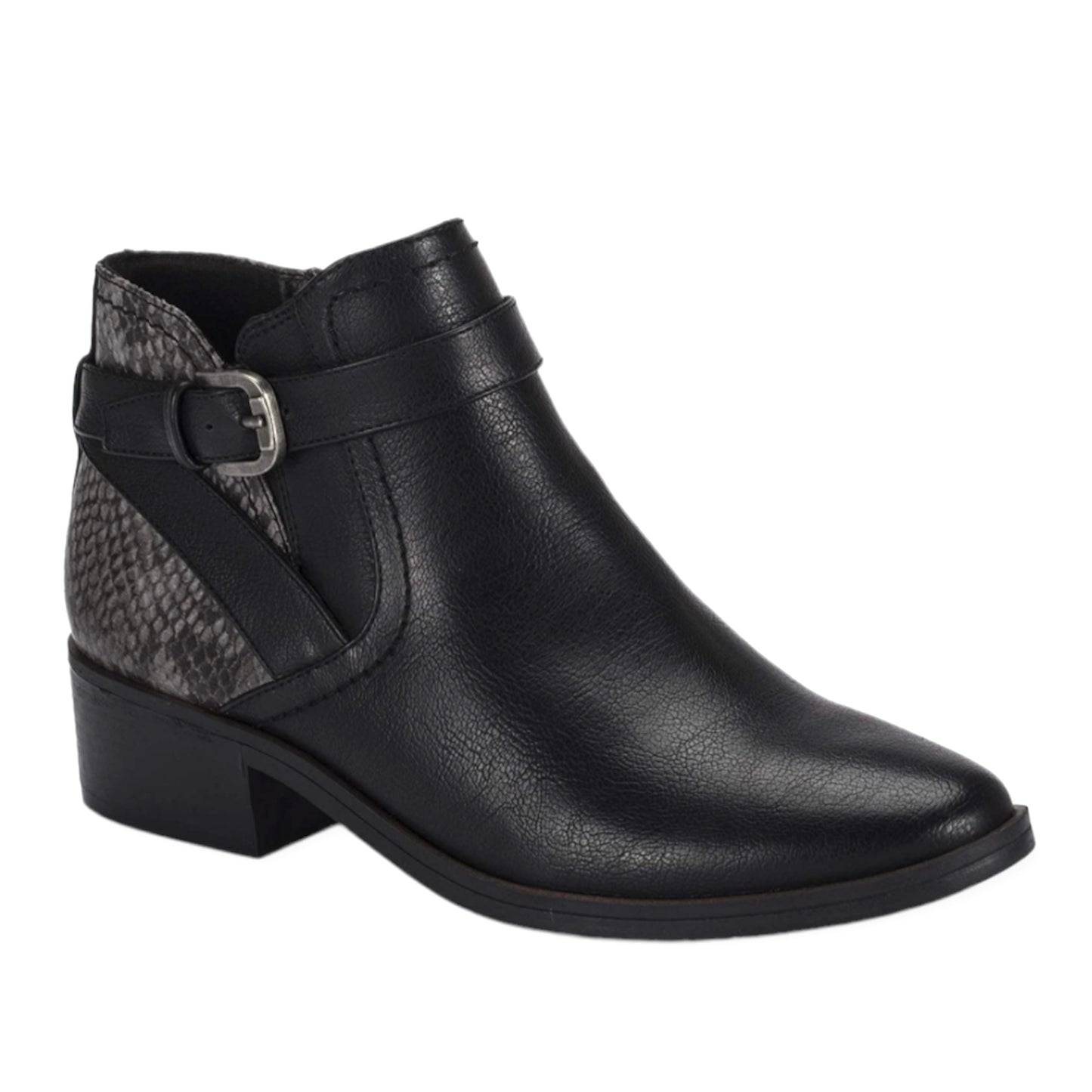 MACI Black Booties Side Zip Up Almond Toe Size 5.5 Women's Ankle Boots