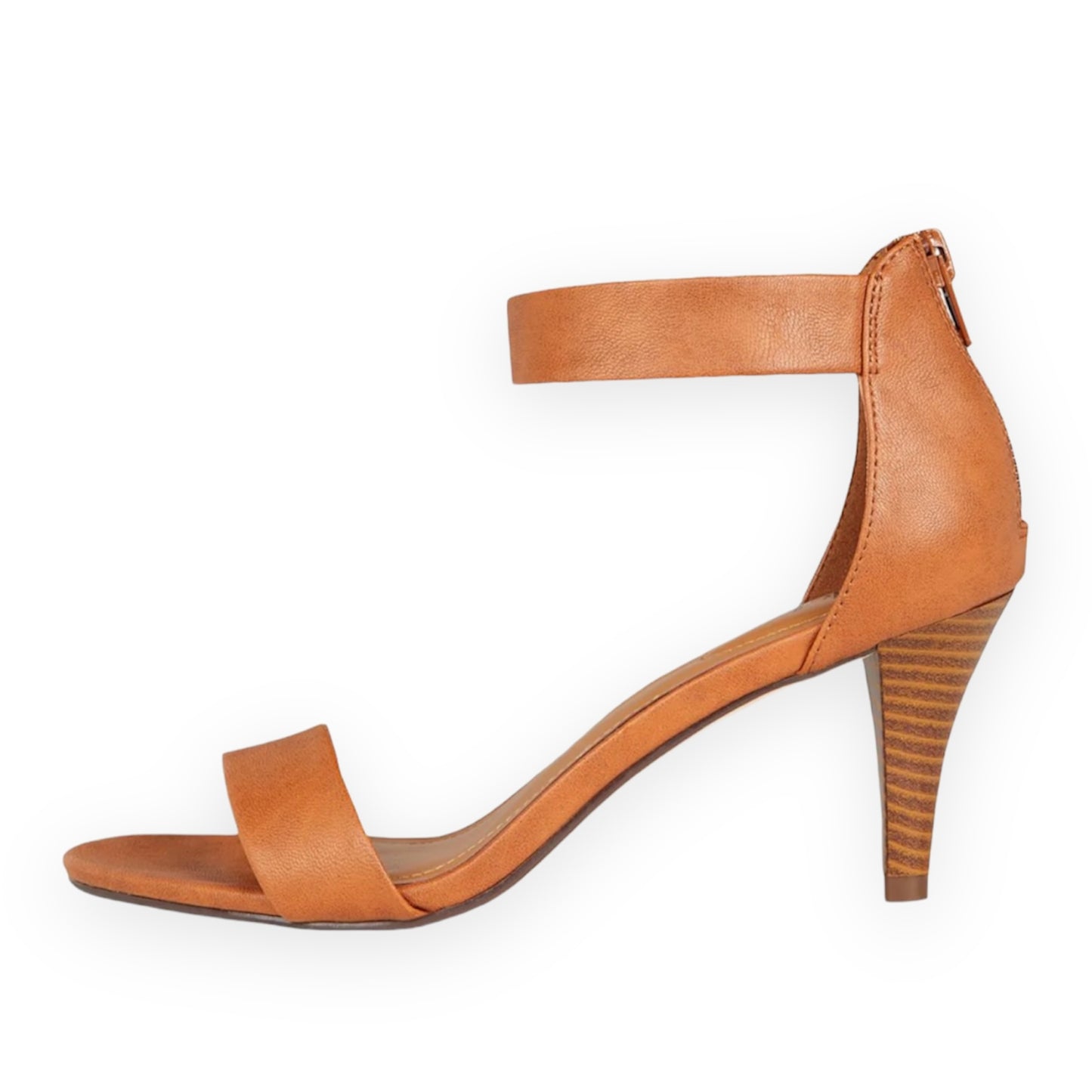 PAYCEE Tan Open Toe Ankle Strap Cone Heel Size 9.5 M Women's Sandals