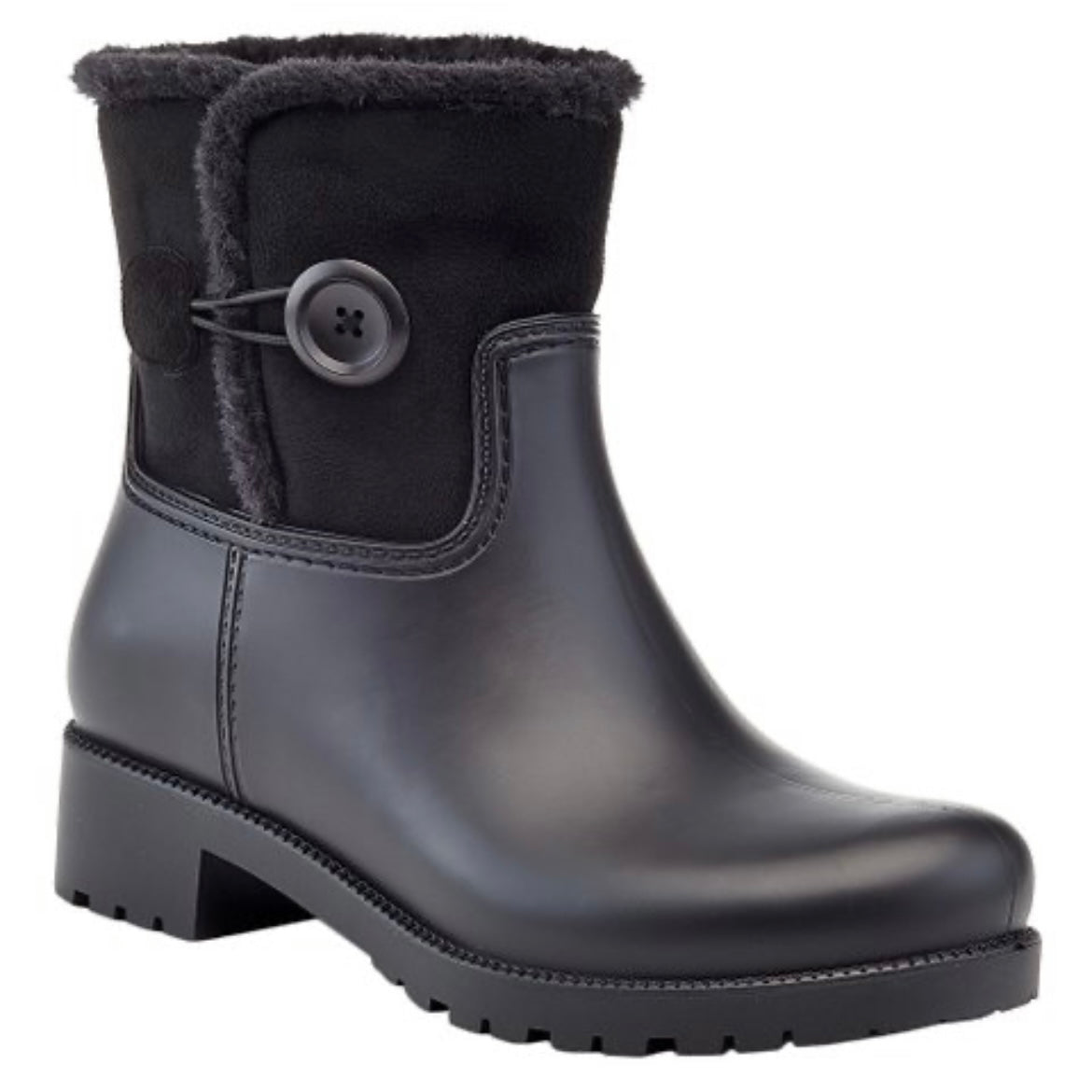 MINDY Black Matt Size 7 Rain Booties Women's Ankle Boots