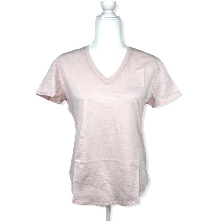 Jersey Short Sleeve Top V-Neck T-Shirt Size S Women's T-Shirt--_ - Fannetti Boutique