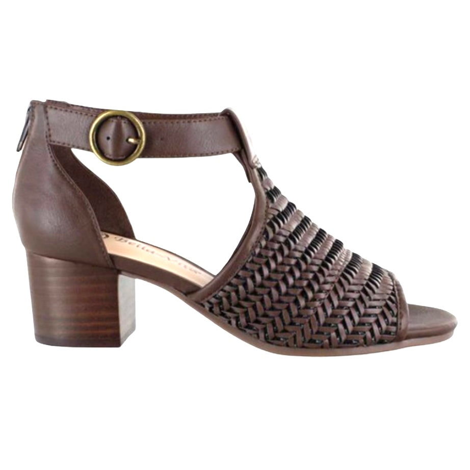 Ripley II Brown Faux Leather Block Heel Size 10M Ankle Strap Women's Sandals
