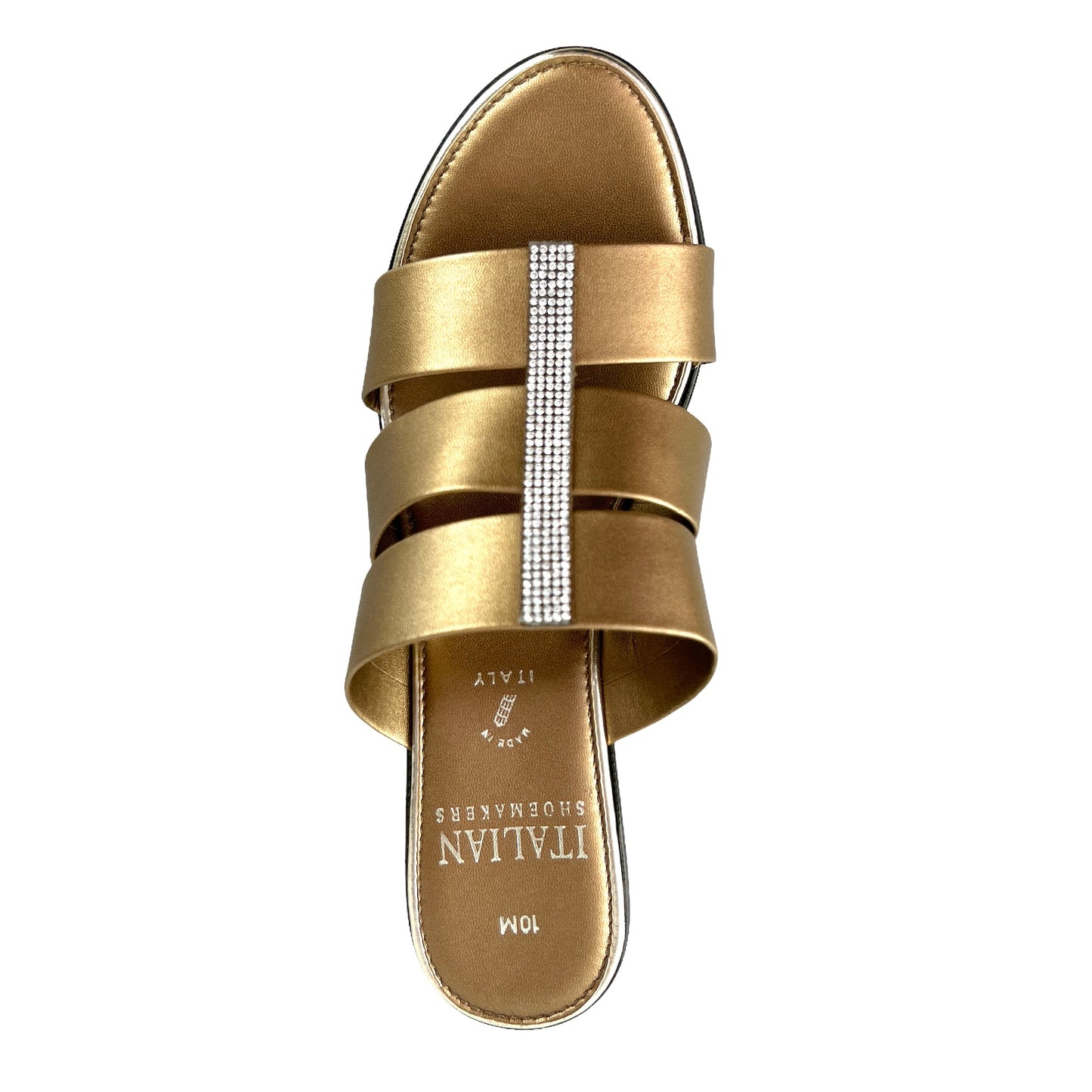 ITALIAN SHOEMAKERS Bronze Metallic Size 10 M Slip On Women's Wedge Sandals