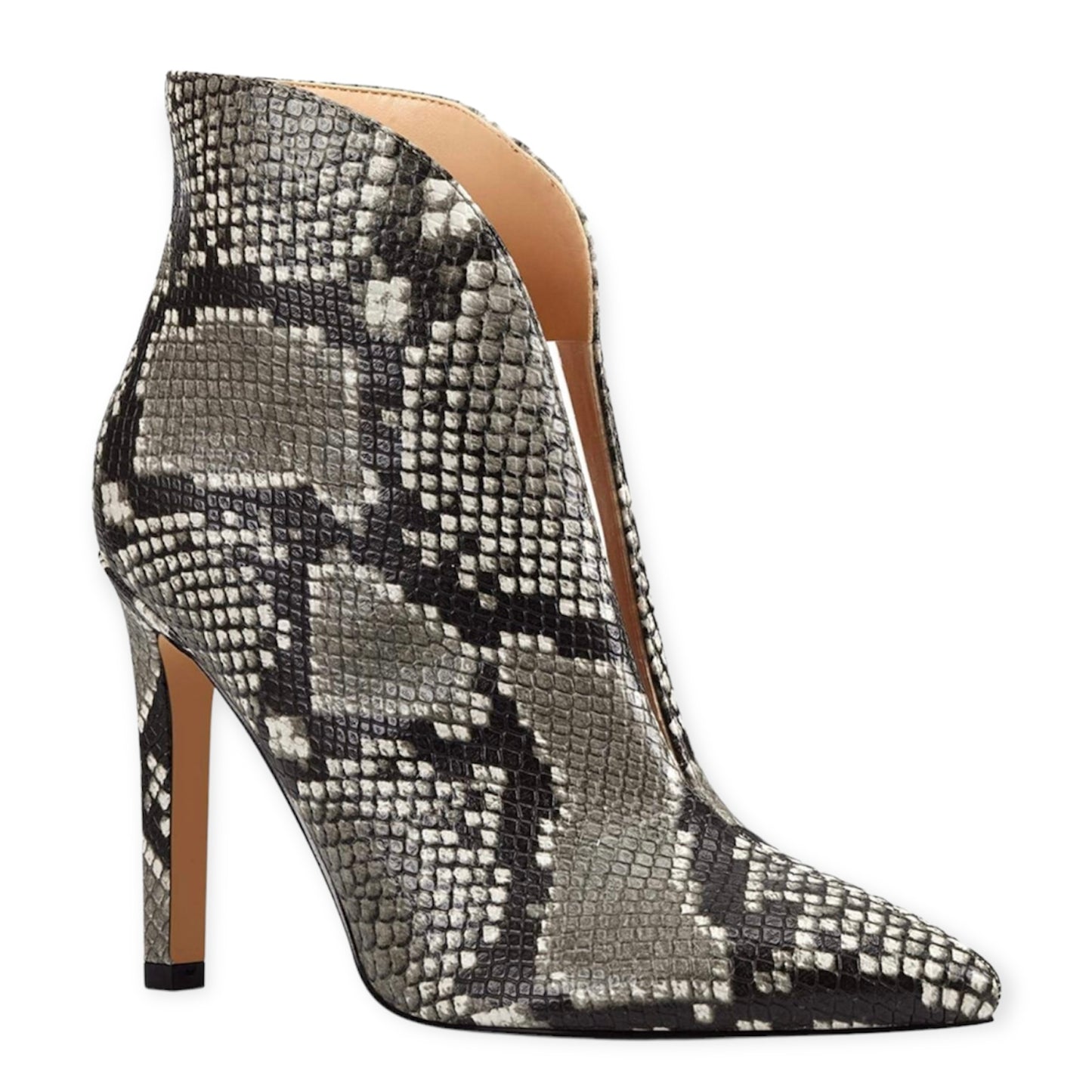 DANIE3 Gray Pointed Toe Booties Heels Women's Ankle Boots