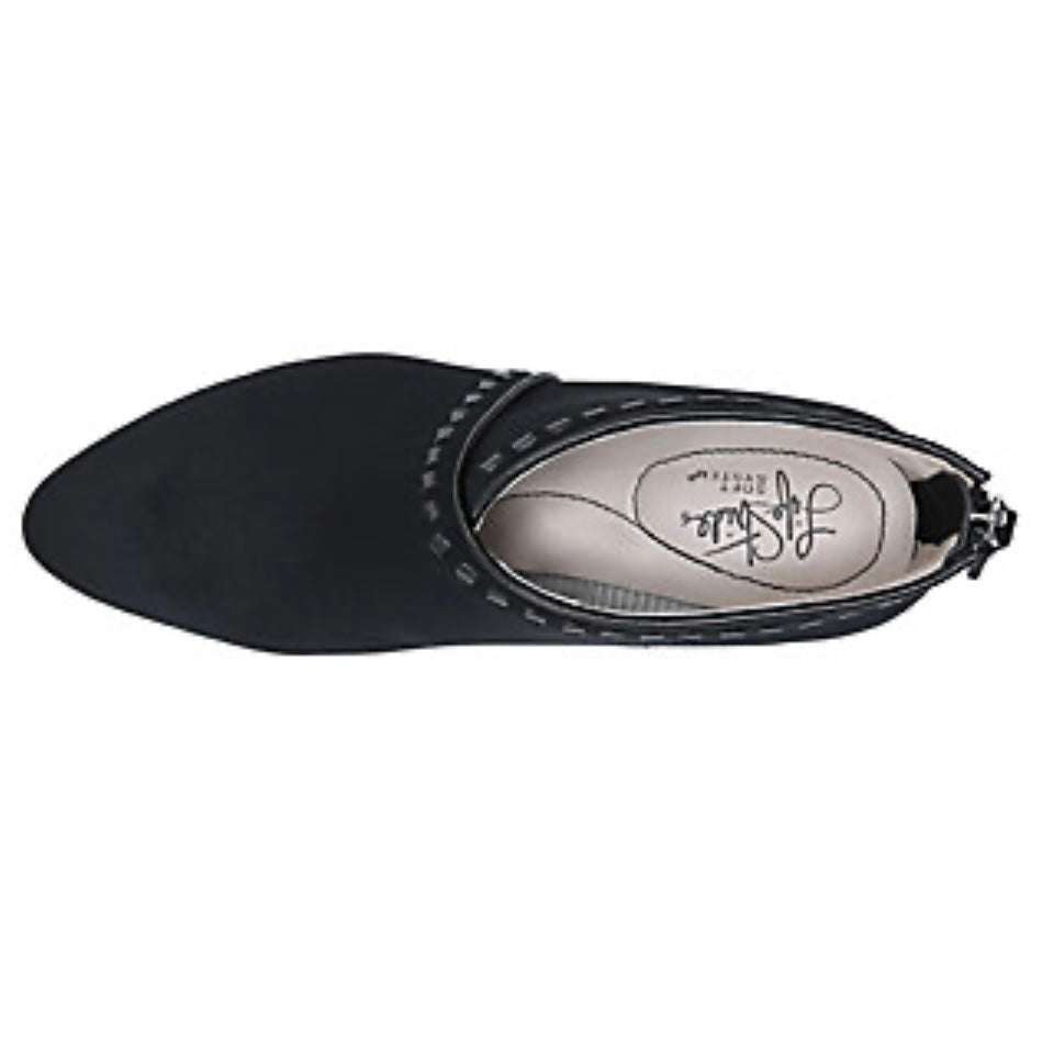GIADA Comfort Black Suede Pointed Toe Booties Women's Ankle Boots