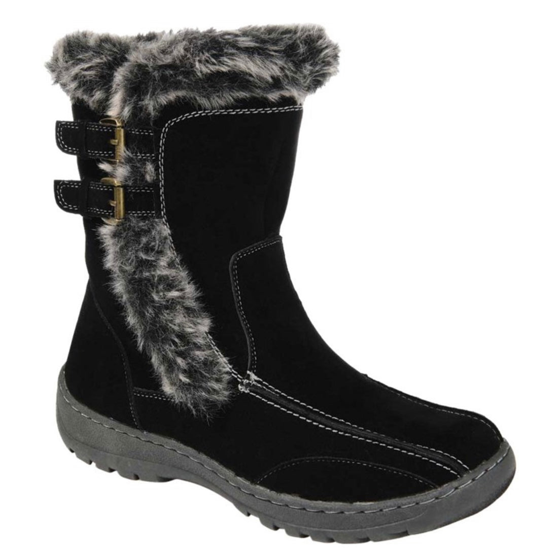TAKANI Women's Black Flats Winter Ankle Boots