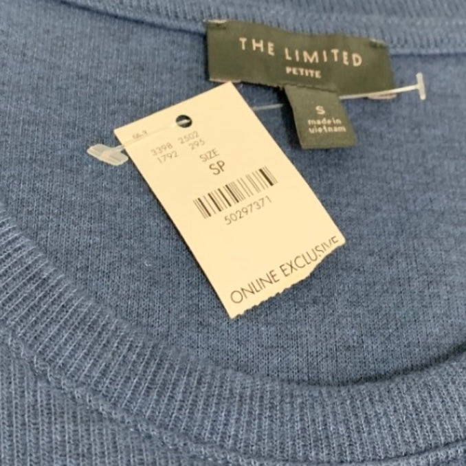 Blue Cold Shoulder Long Sleeve Size S Petite Women's Sweaters