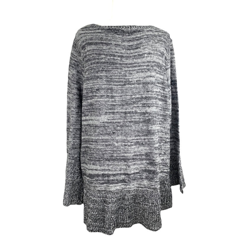 Long Sleeve Gray Bateau Neck Plus Size 3X Women's Sweaters