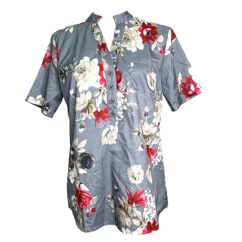 Uniforms Top Casual Stand Collar Short Sleeve Women's Blouse
