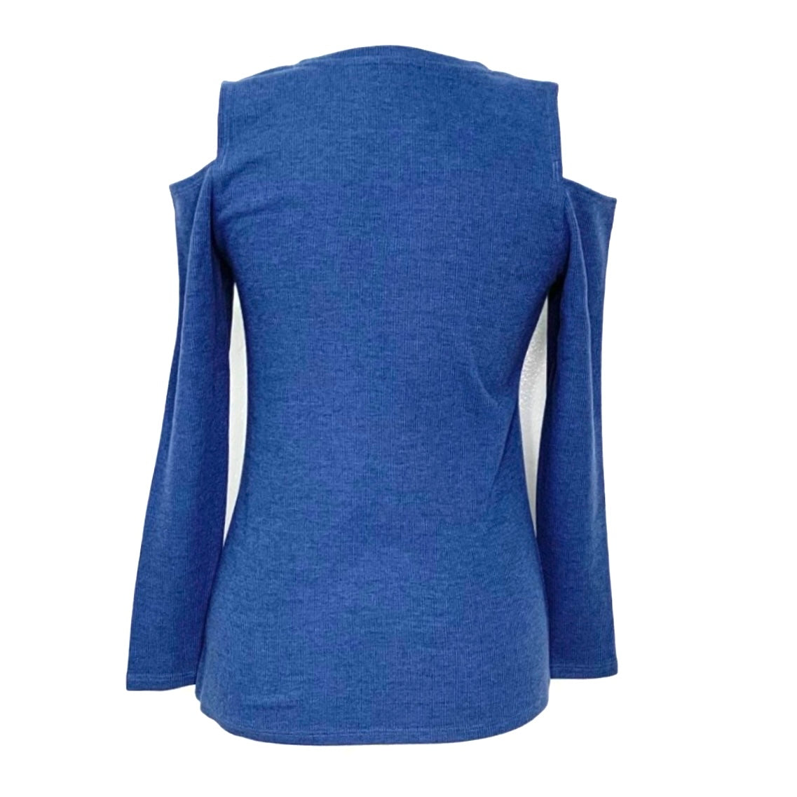 Blue Cold Shoulder Long Sleeve Size S Petite Women's Sweaters