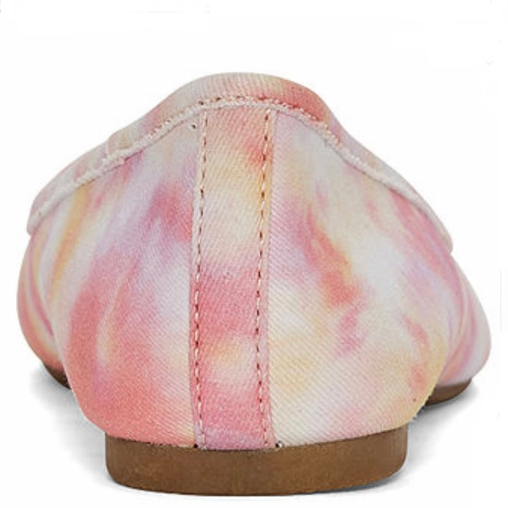 Pink/Yellow Tie dye Round Toe Slip On Size 9 Women's Ballet Flats