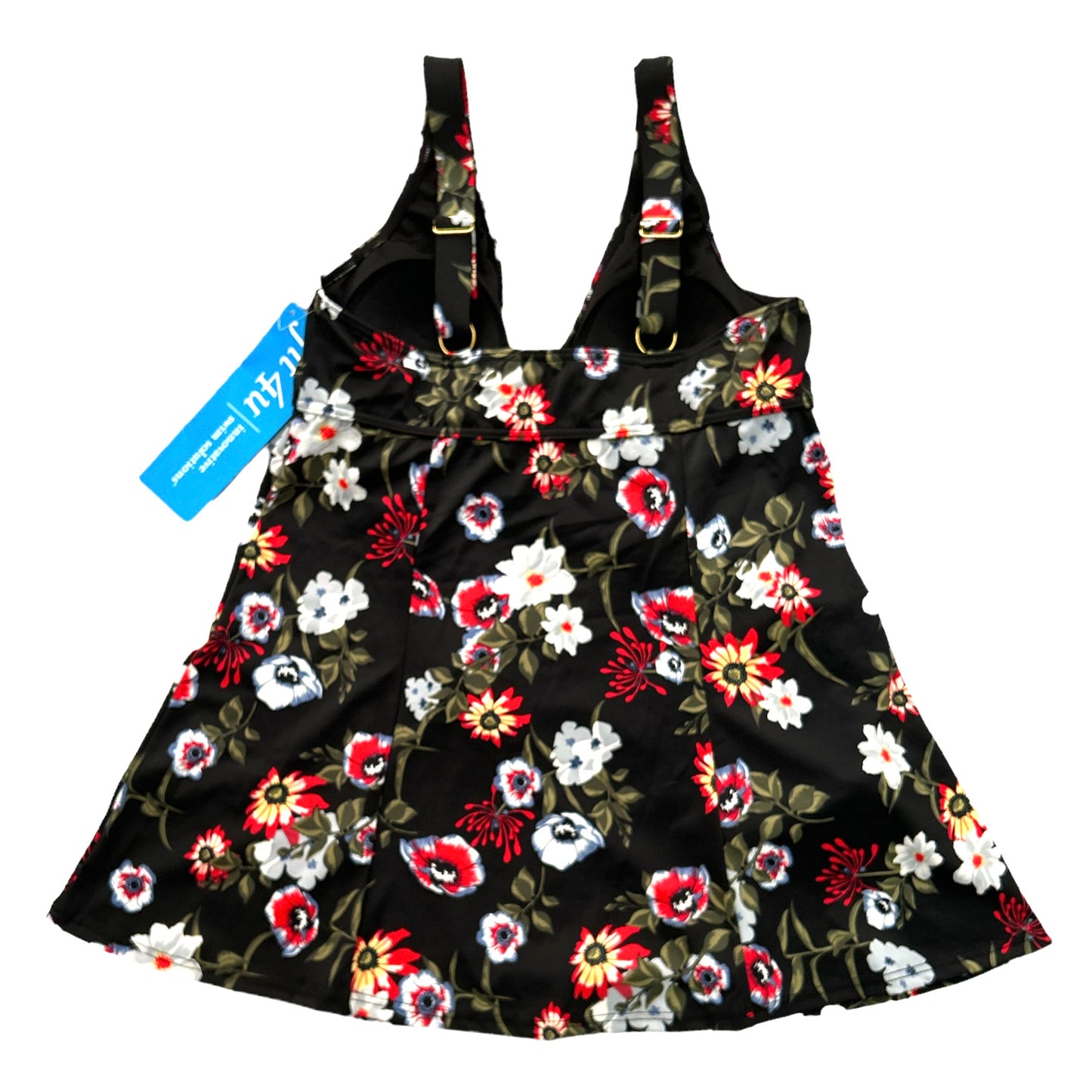 Thighs Black/Floral Print One Piece Women's Dress Swimsuit