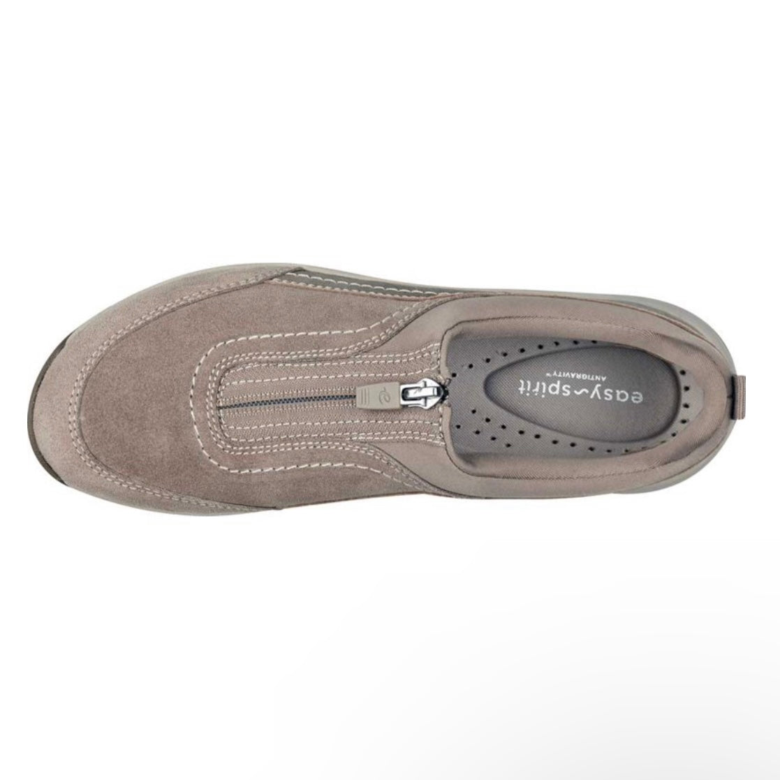 CAVE Taupe Comfort Zip Up Low Top Slip On Round Toe Women's Sneakers