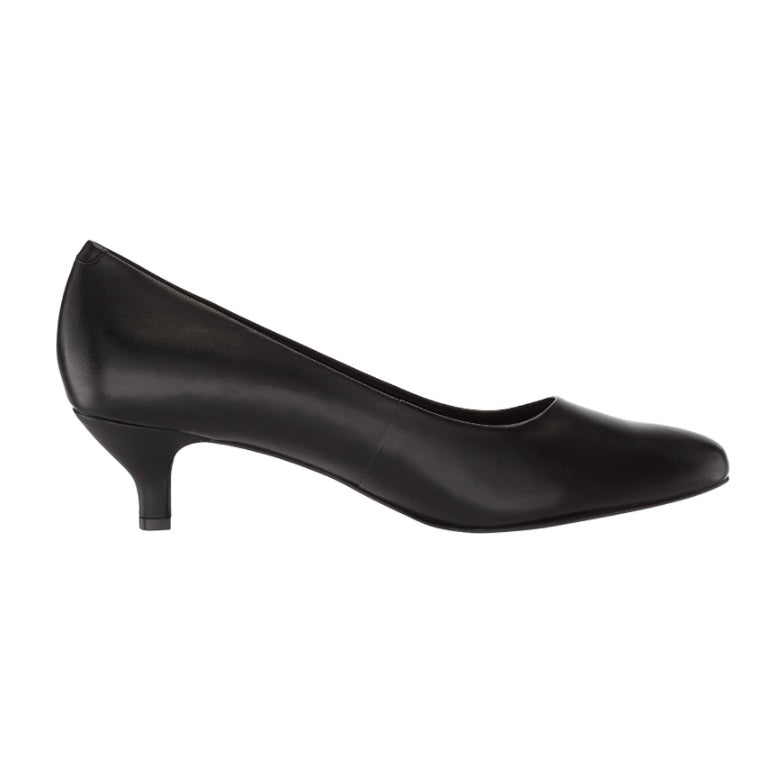 KIERA Leather Black Size 6.5 W Pointed Toe Slip On Women's Pumps