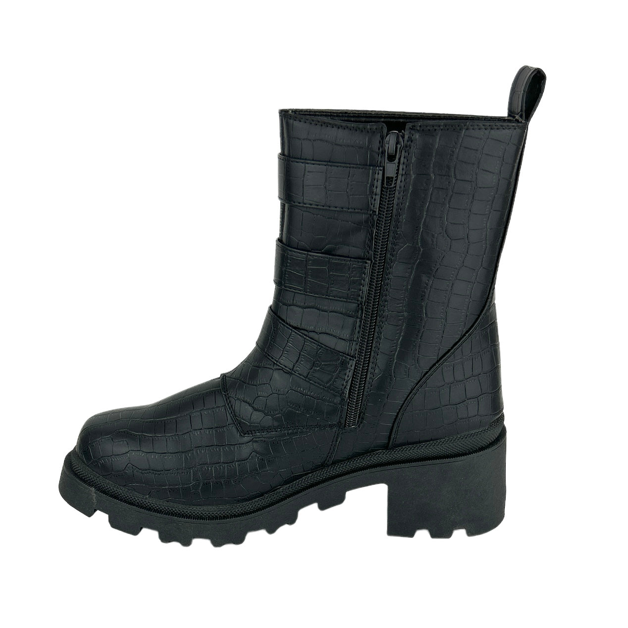 FILO Women's Lug Sole Croc Embossed Combats Boots