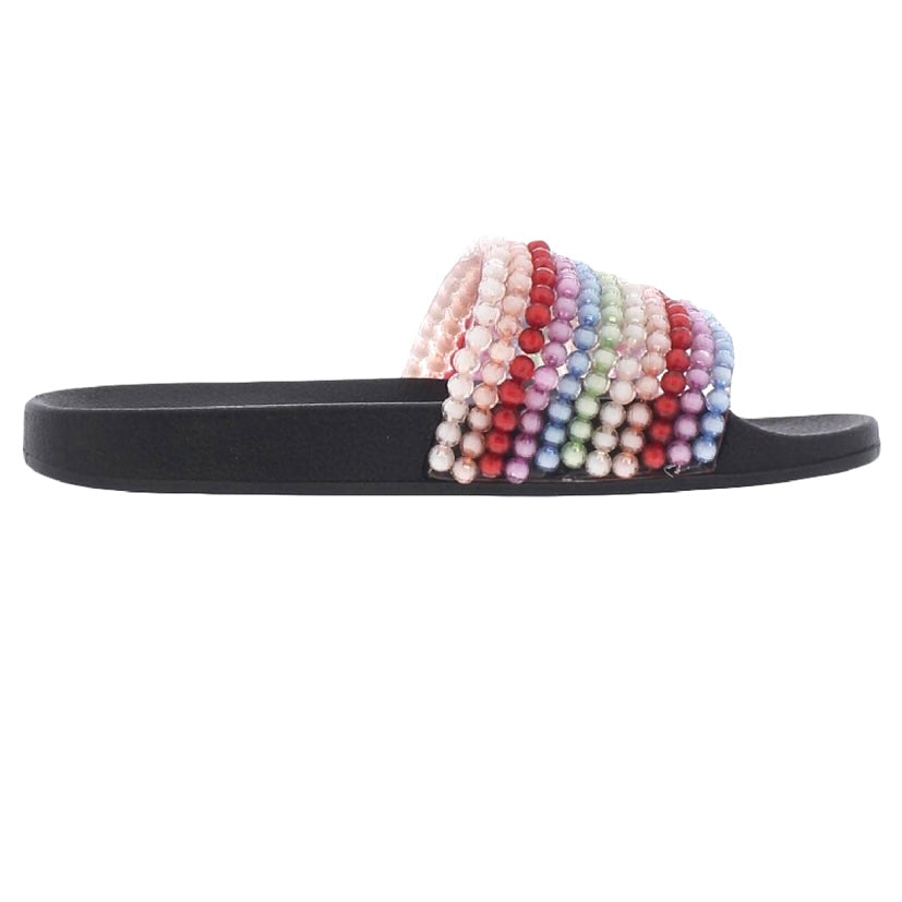 SAYCIE Clear/Rainbow Size 7 Slip On Flats Flip Flop Women's Sandals