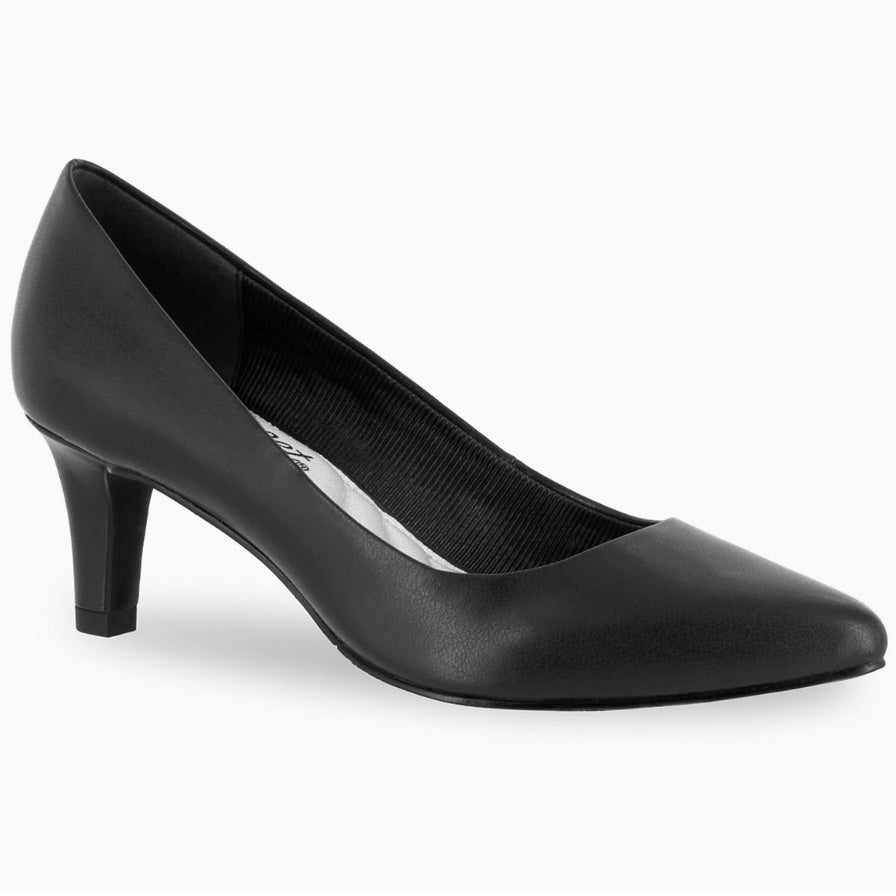 POINTE Black Pointed Toe Slip On Size 6.5 Women's Pumps Shoes