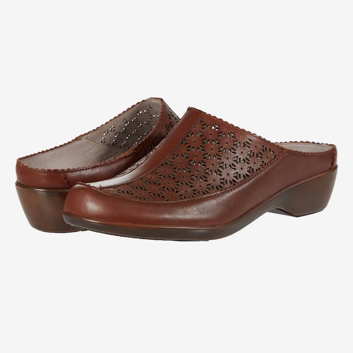 DUSK Women's Leather Slip On Casual Mules