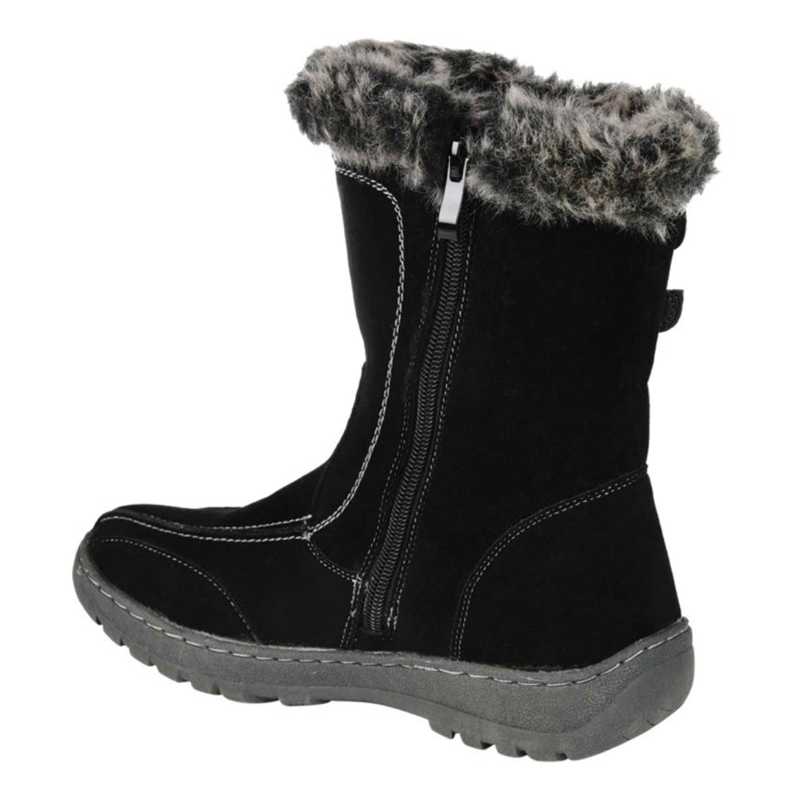 TAKANI Women's Black Flats Winter Ankle Boots